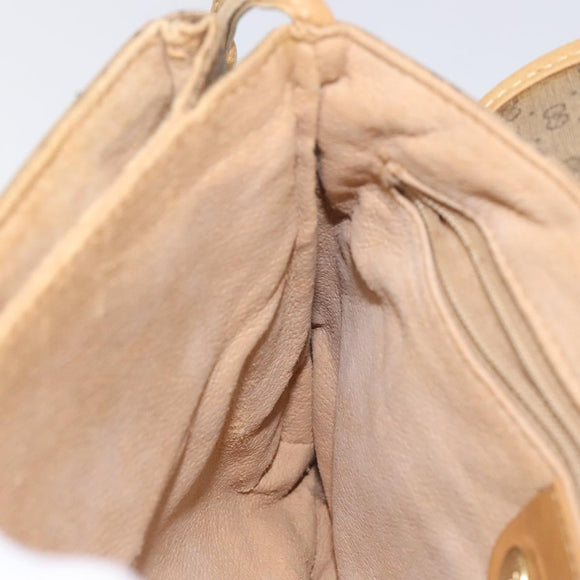 GUCCI Micro GG Canvas Shoulder Bag PVC Leather Beige Auth bs23145