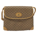 GUCCI Micro GG Canvas Shoulder Bag PVC Leather Beige Auth bs23145-13