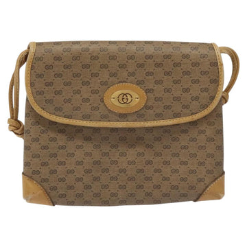 GUCCI Micro GG Canvas Shoulder Bag PVC Leather Beige Auth bs23145 - 0