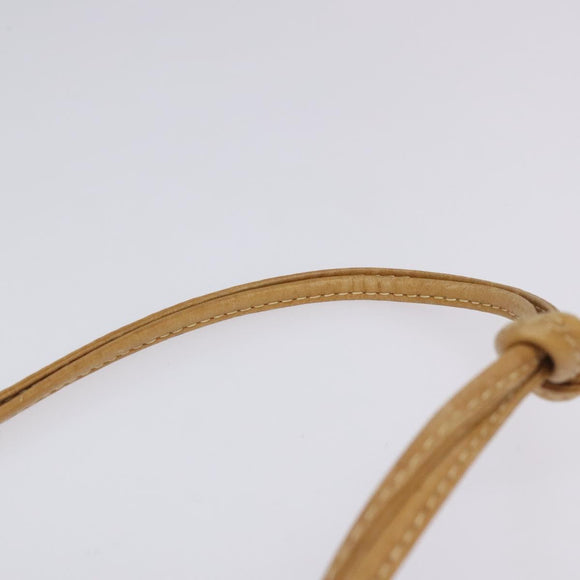 GUCCI Micro GG Canvas Shoulder Bag PVC Leather Beige Auth bs23145