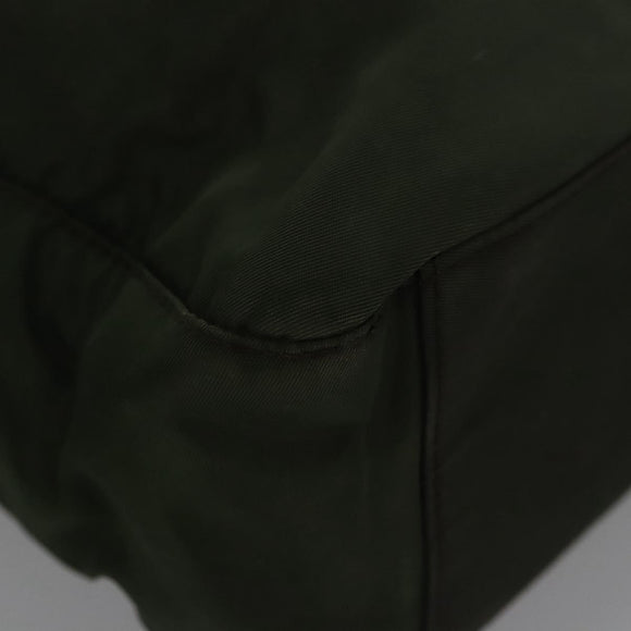 PRADA Hand Bag Nylon Green Silver Auth bs23150