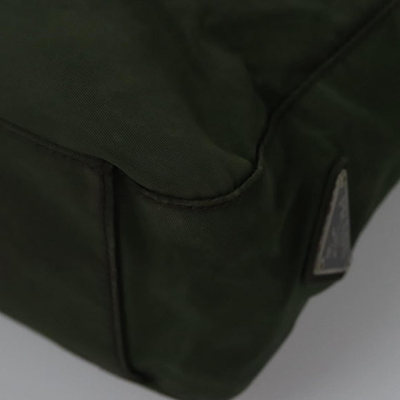 PRADA Hand Bag Nylon Green Silver Auth bs23150