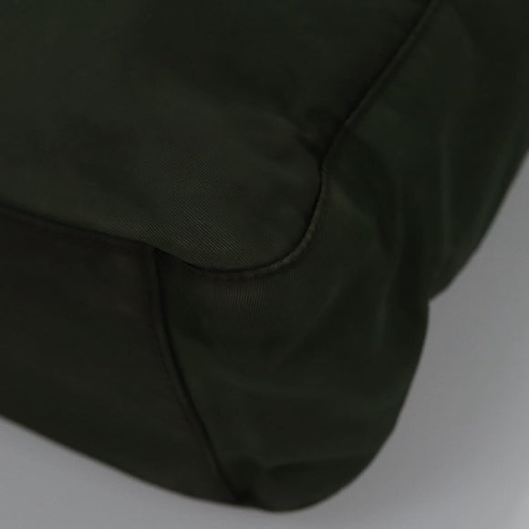PRADA Hand Bag Nylon Green Silver Auth bs23150