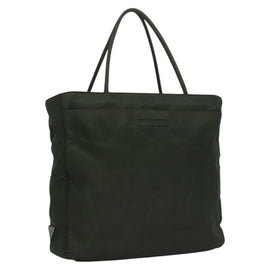 PRADA Hand Bag Nylon Green Silver Auth bs23150