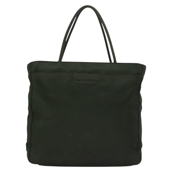 PRADA Hand Bag Nylon Green Silver Auth bs23150