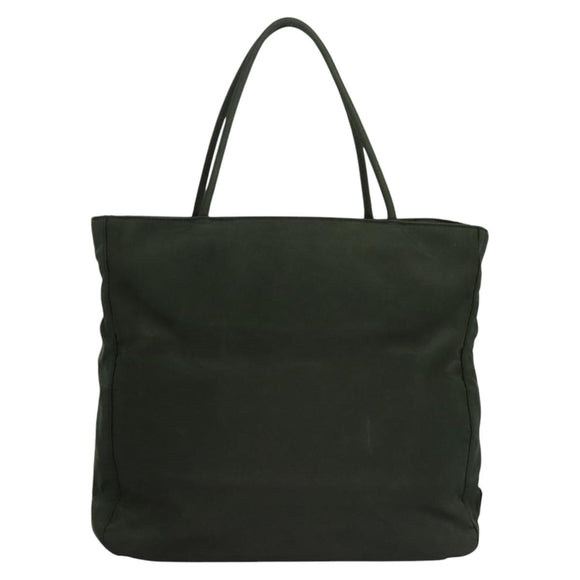 PRADA Hand Bag Nylon Green Silver Auth bs23150