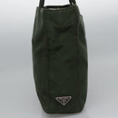PRADA Hand Bag Nylon Green Silver Auth bs23150-4