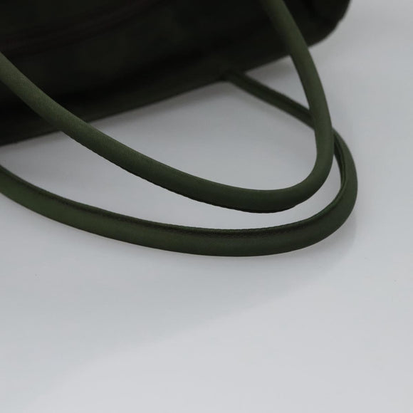 PRADA Hand Bag Nylon Green Silver Auth bs23150