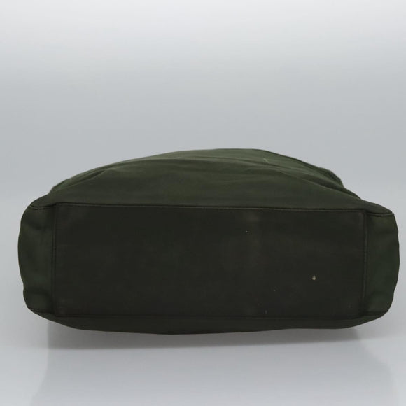 PRADA Hand Bag Nylon Green Silver Auth bs23150