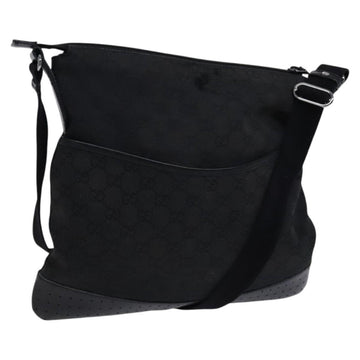 GUCCI GG Canvas Shoulder Bag Black 145857 Auth bs23151