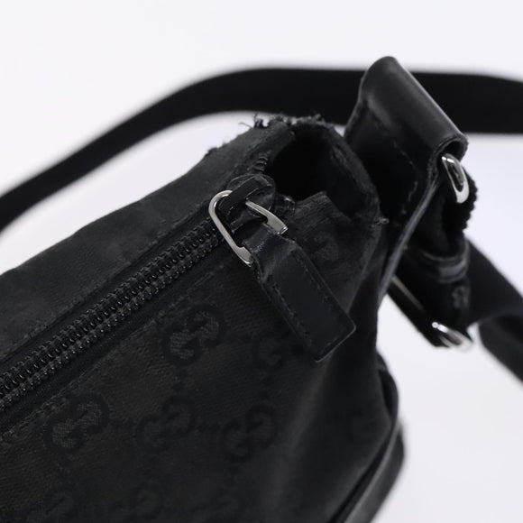 GUCCI GG Canvas Shoulder Bag Black 145857 Auth bs23151
