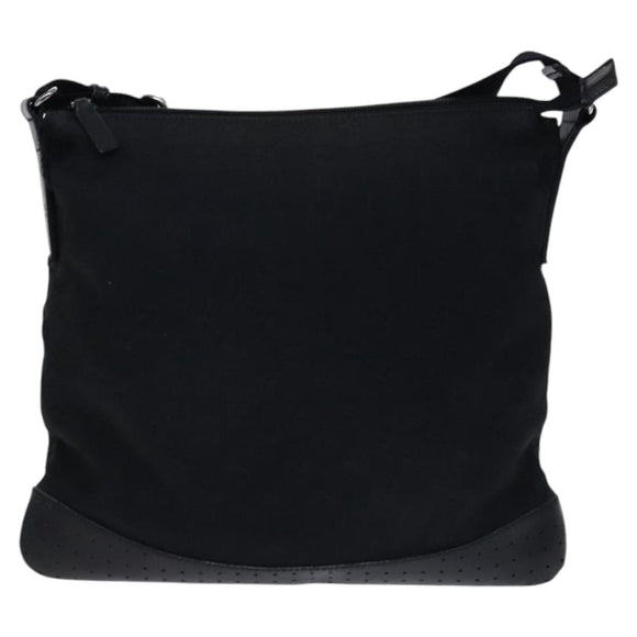 GUCCI GG Canvas Shoulder Bag Black 145857 Auth bs23151