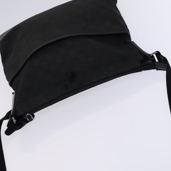 GUCCI GG Canvas Shoulder Bag Black 145857 Auth bs23151