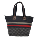 GUCCI Diamante Tote Bag Nylon Navy Silver 267922 Auth bs23152-2
