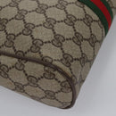GUCCI GG Supreme Web Sherry Line Clutch Bag PVC Beige 89 01 012 Auth bs23153-15