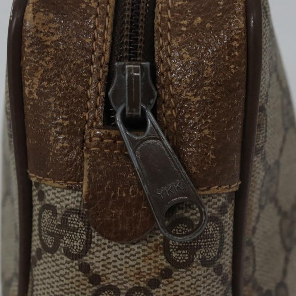 GUCCI GG Supreme Web Sherry Line Clutch Bag PVC Beige 89 01 012 Auth bs23153