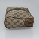 GUCCI GG Supreme Web Sherry Line Clutch Bag PVC Beige 89 01 012 Auth bs23153-3