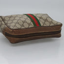 GUCCI GG Supreme Web Sherry Line Clutch Bag PVC Beige 89 01 012 Auth bs23153-5