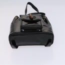 GUCCI Bamboo Backpack Enamel Black Gold Auth bs23155-5