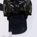 GUCCI Bamboo Backpack Enamel Black Gold Auth bs23155-21