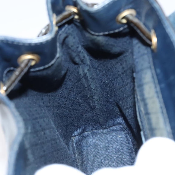 GUCCI Bamboo Backpack Enamel Black Gold Auth bs23155