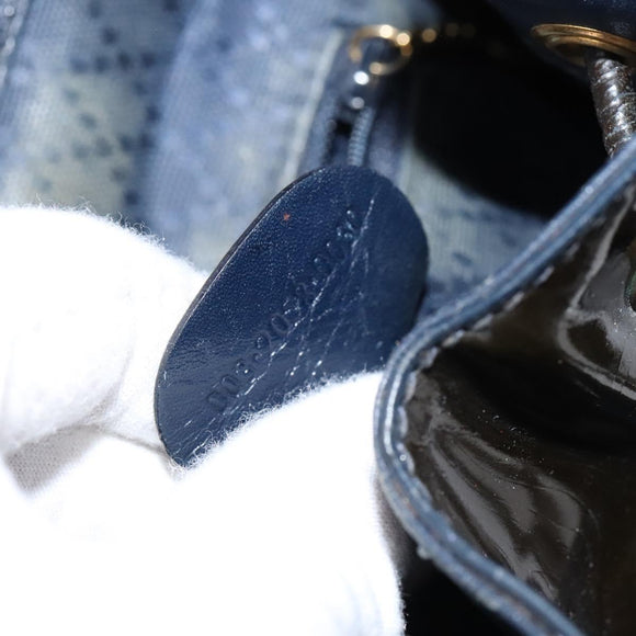 GUCCI Bamboo Backpack Enamel Black Gold Auth bs23155