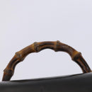 GUCCI Bamboo Backpack Enamel Black Gold Auth bs23155-14