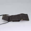 LOEWE Anagram Shoulder wallet Suede Leather Beige Brown gold Auth bs23167-9