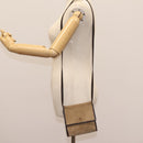 LOEWE Anagram Shoulder wallet Suede Leather Beige Brown gold Auth bs23167-28