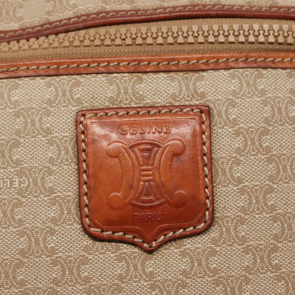 CELINE Macadam Canvas Shoulder Bag PVC Beige Gold Auth bs23175