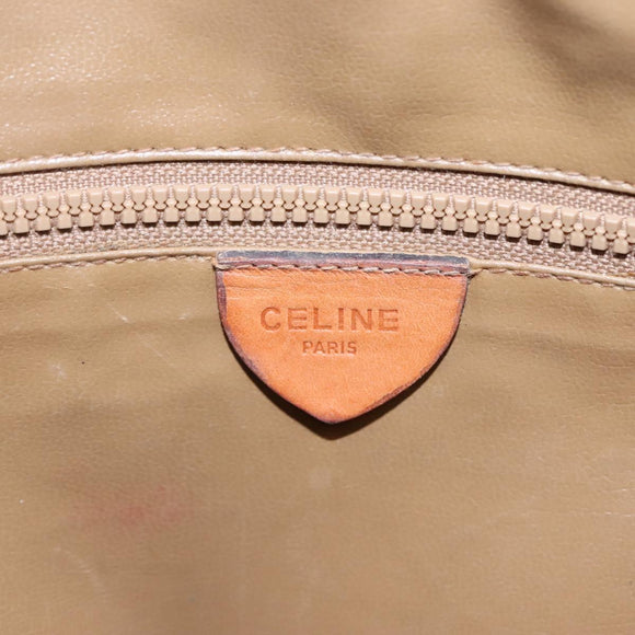 CELINE Macadam Canvas Shoulder Bag PVC Beige Gold Auth bs23175