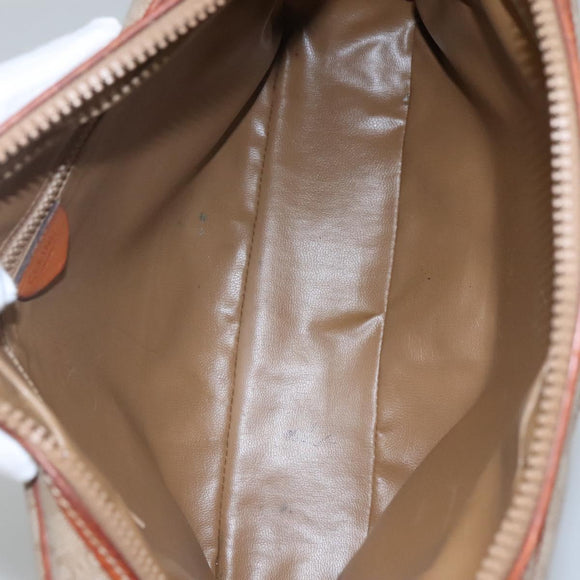 CELINE Macadam Canvas Shoulder Bag PVC Beige Gold Auth bs23175