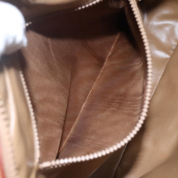 CELINE Macadam Canvas Shoulder Bag PVC Beige Gold Auth bs23175