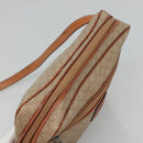 CELINE Macadam Canvas Shoulder Bag PVC Beige Gold Auth bs23175-6