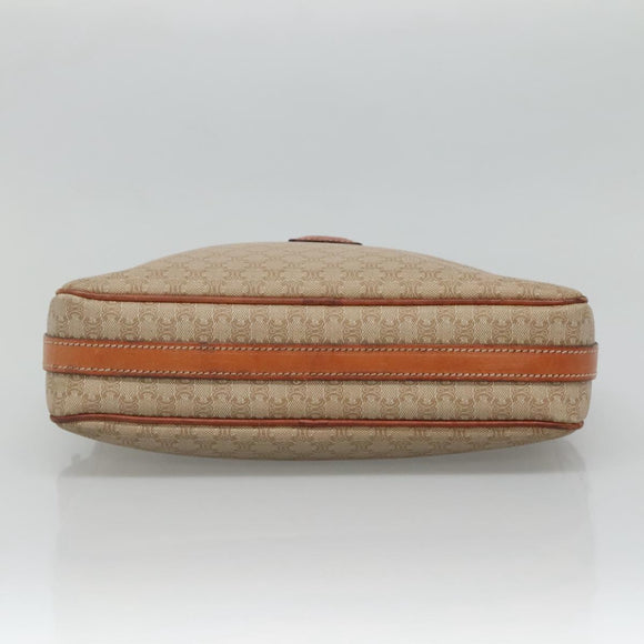 CELINE Macadam Canvas Shoulder Bag PVC Beige Gold Auth bs23175