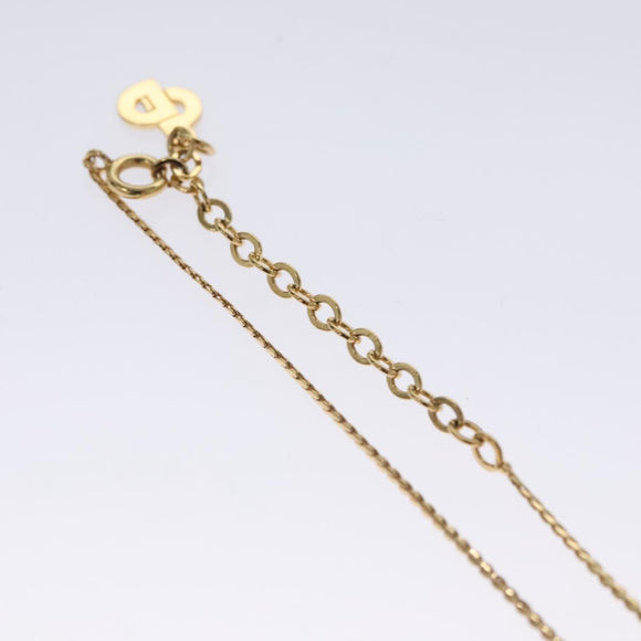 Christian Dior Necklace Metal Gold Tone Auth bs23178