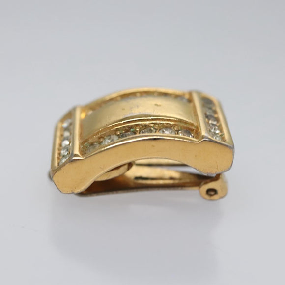 Christian Dior Earring Metal Gold Tone Auth bs23179