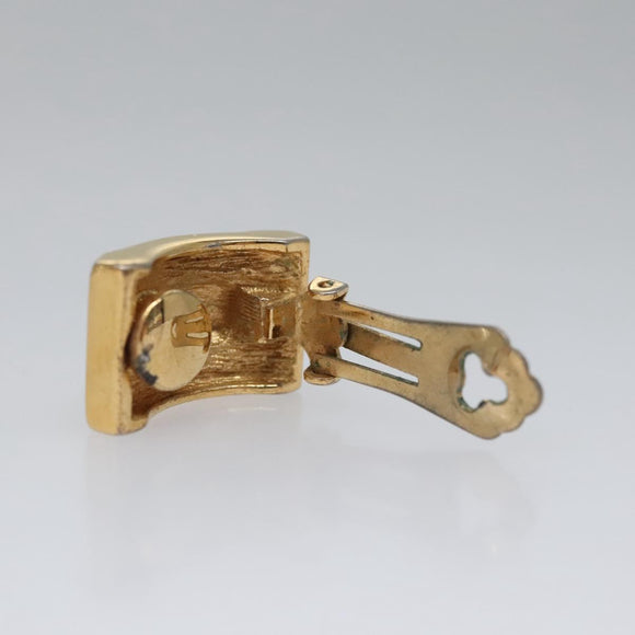 Christian Dior Earring Metal Gold Tone Auth bs23179