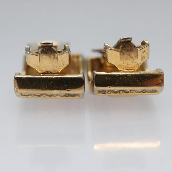 Christian Dior Earring Metal Gold Tone Auth bs23179