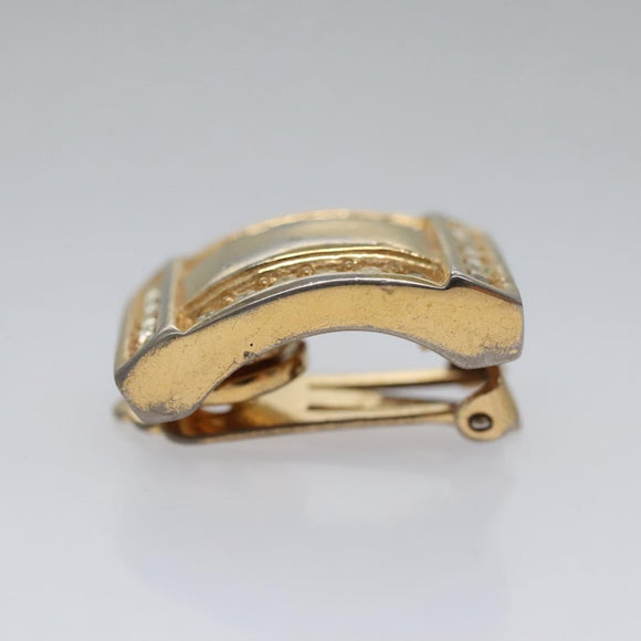 Christian Dior Earring Metal Gold Tone Auth bs23179