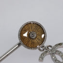 CHANEL Hairpin Pin Metal Silver LV Auth bs23181-5