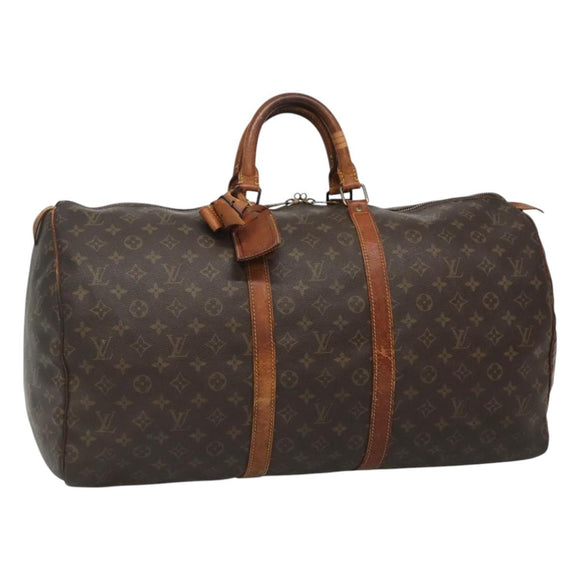 LOUIS VUITTON Monogram Keepall 55 Boston Bag M41424 LV Auth bs23192