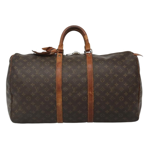 LOUIS VUITTON Monogram Keepall 55 Boston Bag M41424 LV Auth bs23192