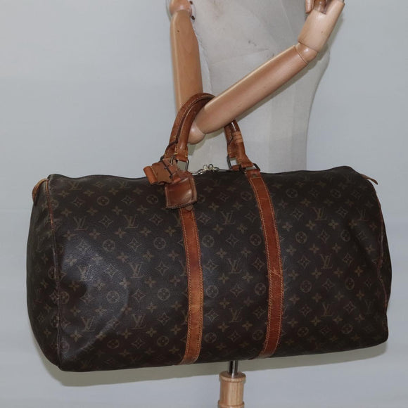 LOUIS VUITTON Monogram Keepall 55 Boston Bag M41424 LV Auth bs23192