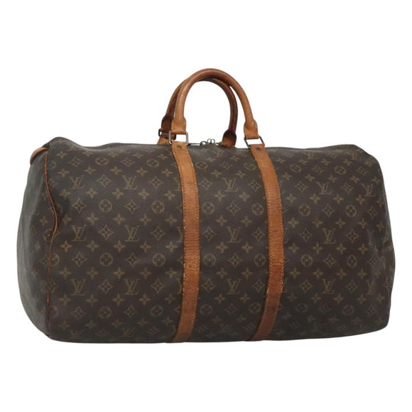 LOUIS VUITTON Monogram Keepall 55 Boston Bag M41424 LV Auth bs23193