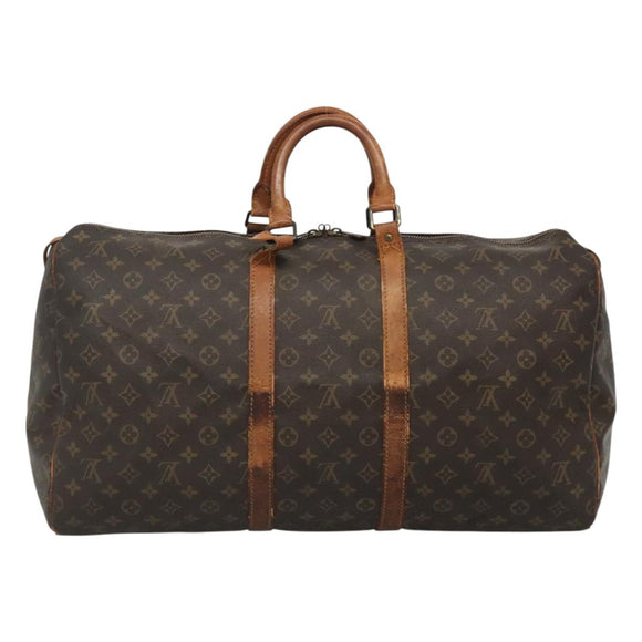 LOUIS VUITTON Monogram Keepall 55 Boston Bag M41424 LV Auth bs23193