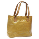 LOUIS VUITTON Monogram Vernis Houston Hand Bag Beige M91004 LV Auth bs23194-1