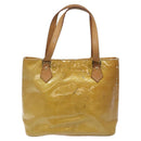 LOUIS VUITTON Monogram Vernis Houston Hand Bag Beige M91004 LV Auth bs23194-13