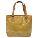 LOUIS VUITTON Monogram Vernis Houston Hand Bag Beige M91004 LV Auth bs23194-2