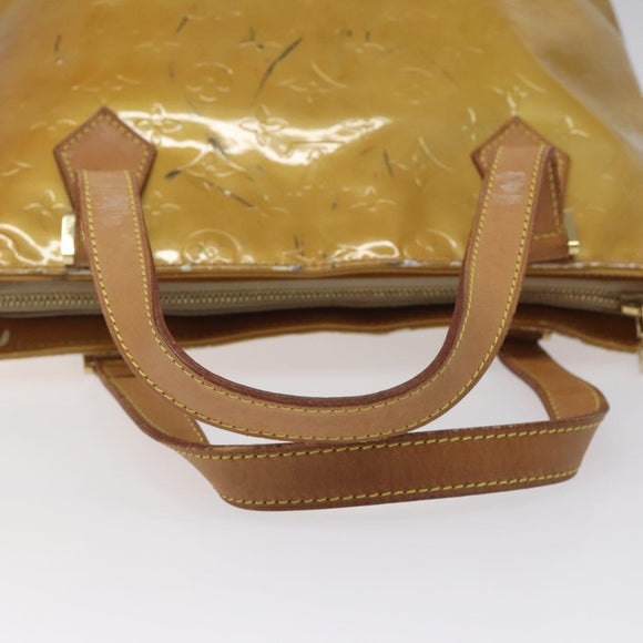 LOUIS VUITTON Monogram Vernis Houston Hand Bag Beige M91004 LV Auth bs23194